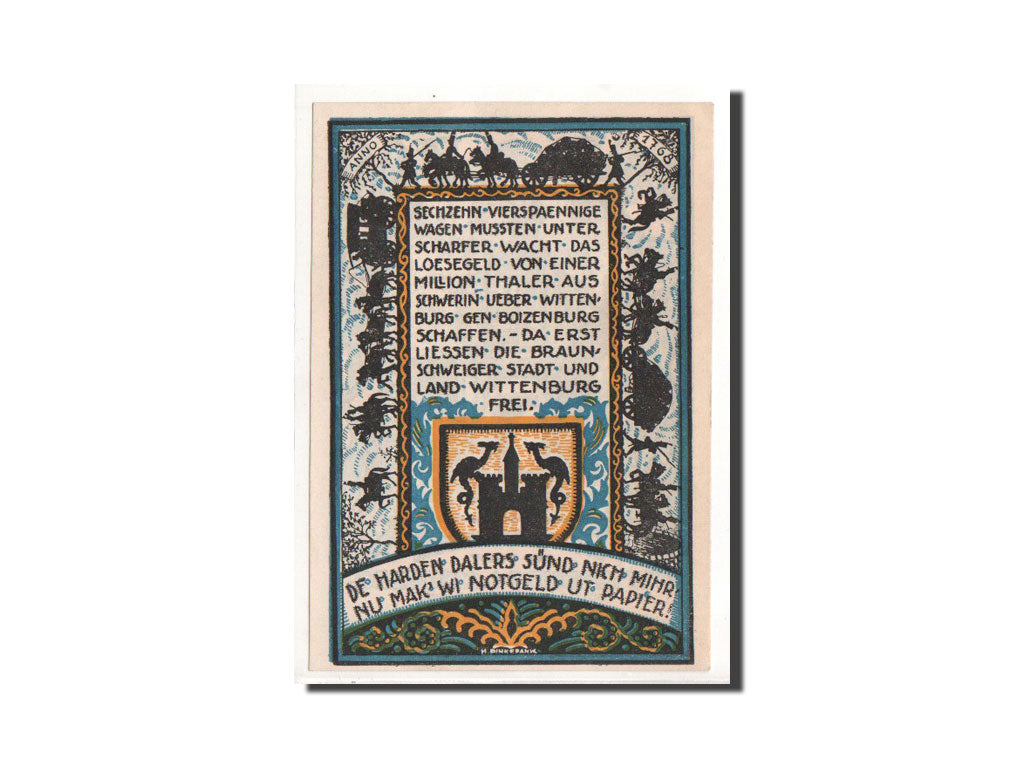 Geldschein, Deutschland, Wittenburg, 1 Pfenning, Ecusson, 1922, 1922-01-20, UNZ