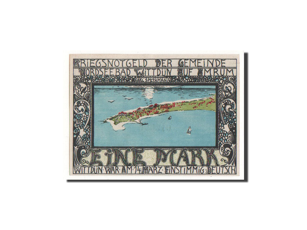 Billete, Alemania, Wittdün, 1 Mark, paysage, 1920, 1920-03-14, UNC, Mehl:1441.2