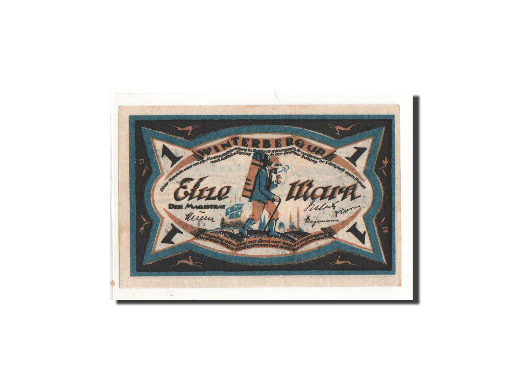 Geldschein, Deutschland, Winterberg, 1 Mark, randonneur, O.D, Undated, UNZ