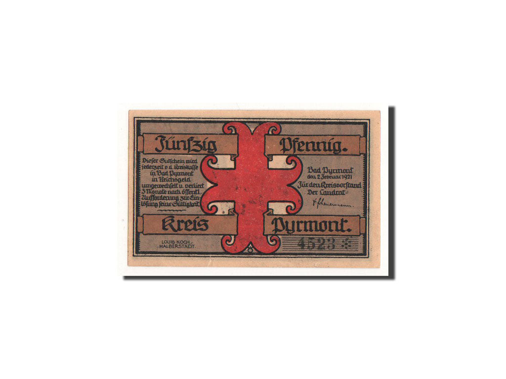 Billete, Alemania, Pyrmont, 50 Pfennig, personnage, 1921, 1921-02-02, UNC