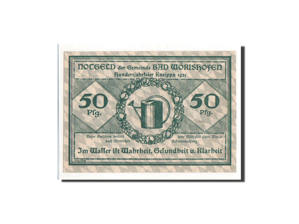 Billete, Alemania, Wörishefen, 50 Pfennig, château, 1921, Undated, UNC