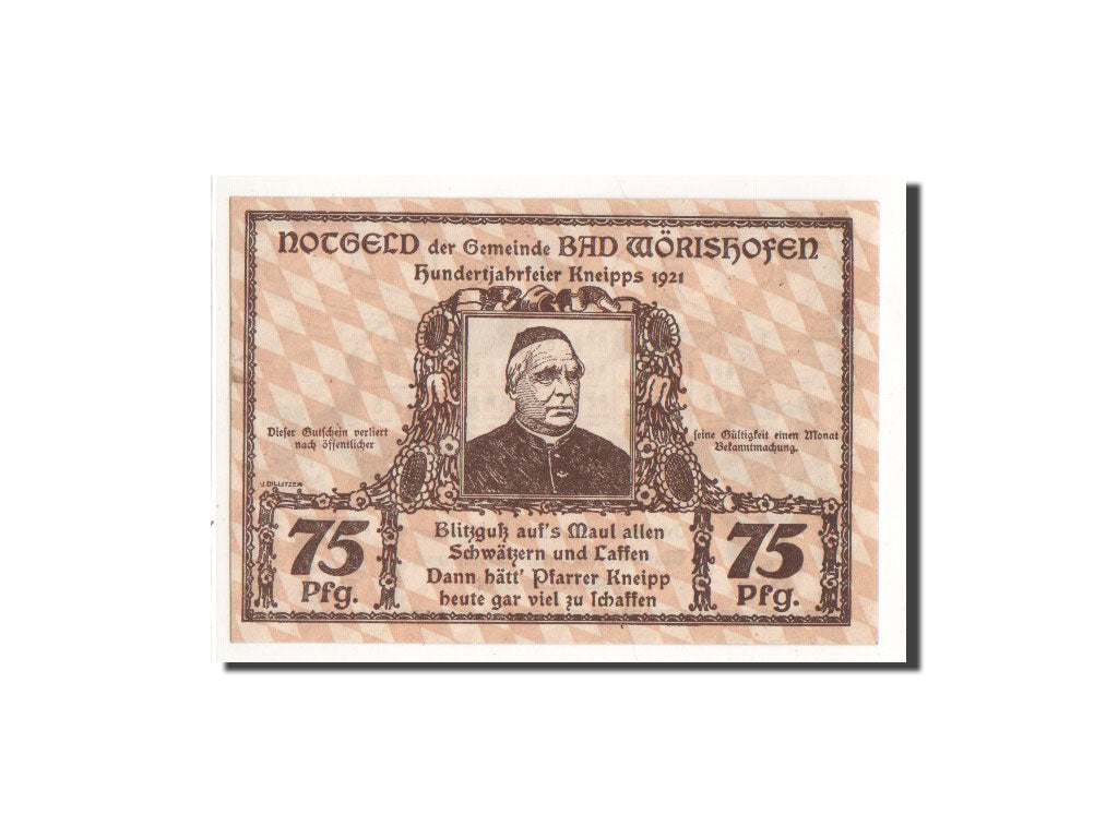 Billete, Alemania, Wörishefen, 75 Pfennig, château, 1921, Undated, UNC