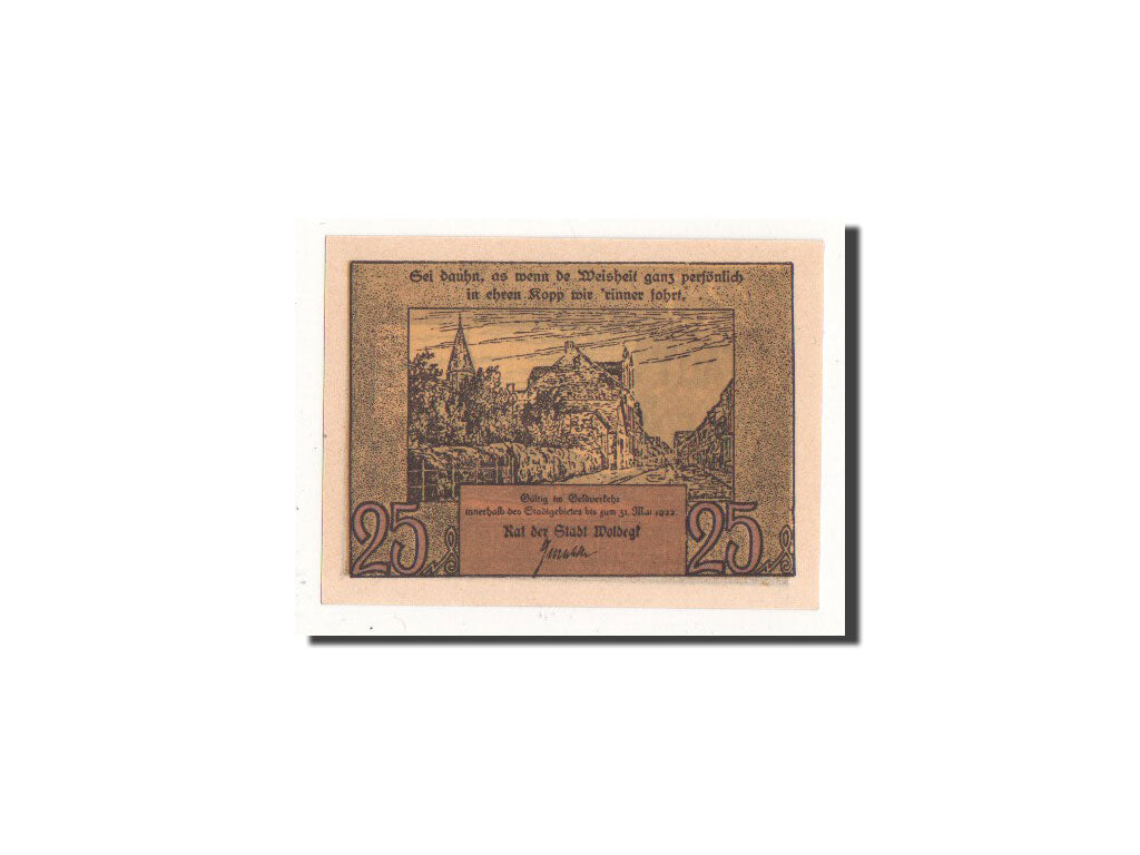Banknote, Germany, Woldegk, 25 Pfennig, Maison, O.D, Undated, UNC(65-70)