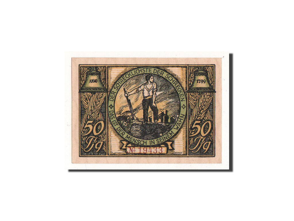 Banconote, Germania, Rudolstadt, 50 Pfennig, personnage 4, O.D, Undated, FDS