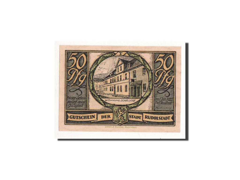 Banconote, Germania, Rudolstadt, 50 Pfennig, personnage 2, O.D, Undated, FDS
