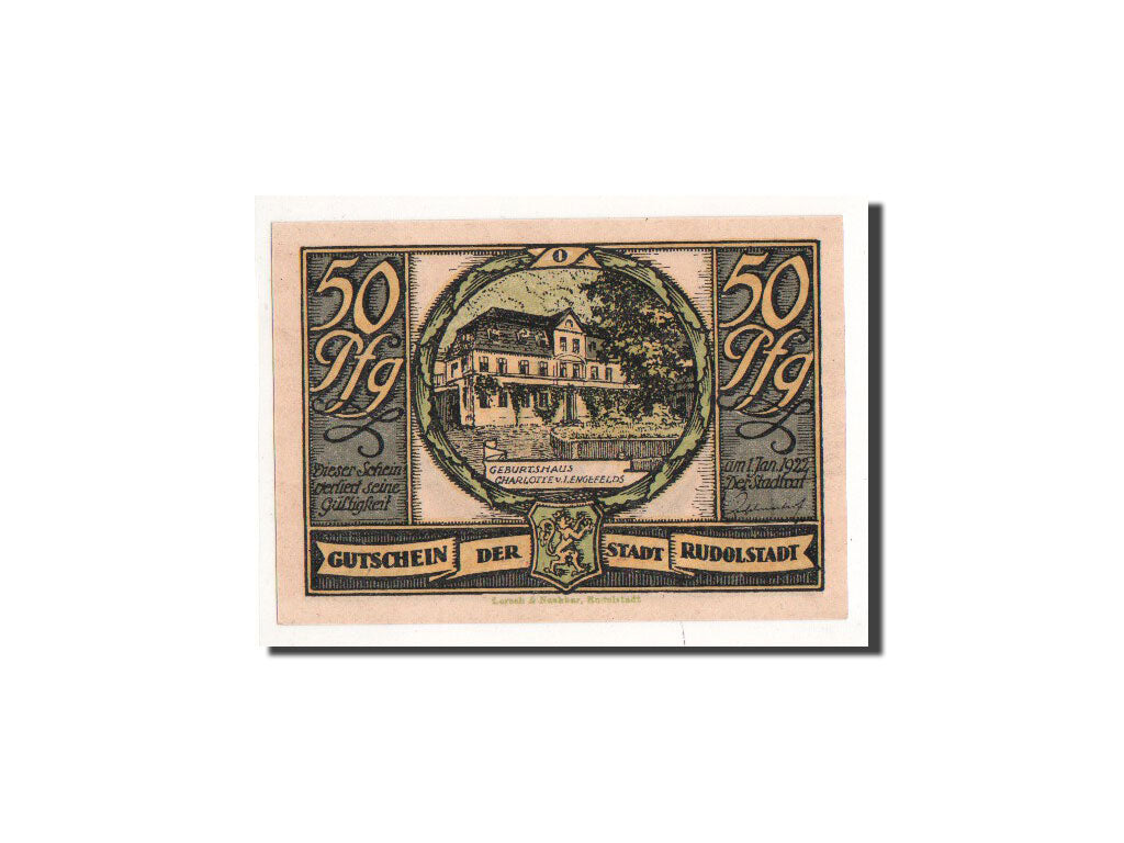 Geldschein, Deutschland, Rudolstadt, 50 Pfennig, personnage 5, O.D, Undated