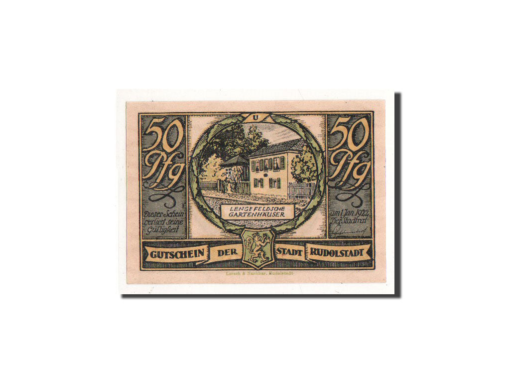 Banknote, Germany, Rudolstadt, 50 Pfennig, personnage 7, O.D, Undated