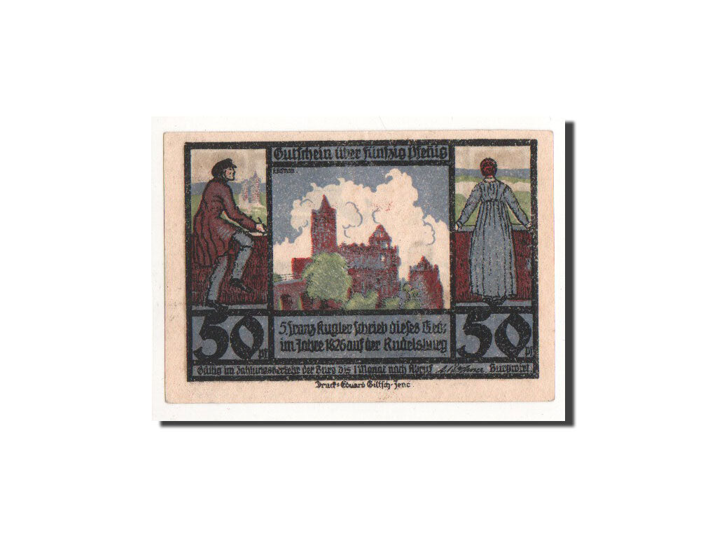 Banknote, Germany, Rudelsburg, 50 Pfennig, château, O.D, Undated, UNC(65-70)