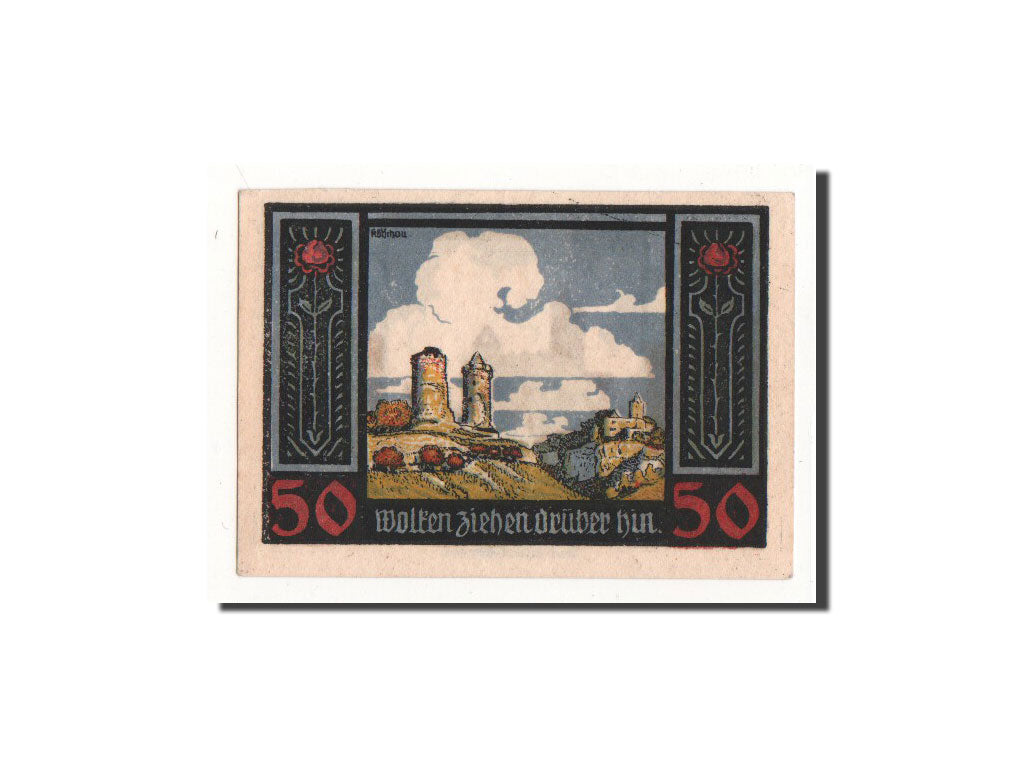Banknote, Germany, Rudelsburg, 50 Pfennig, château, O.D, Undated, UNC(65-70)