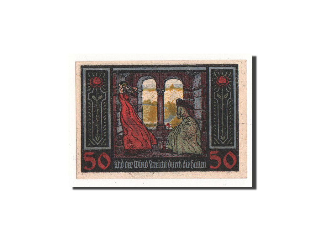 Banknote, Germany, Rudelsburg, 50 Pfennig, personnage, O.D, Undated, UNC(65-70)