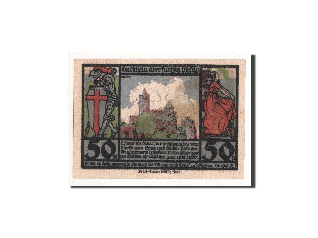 Banknote, Germany, Rudelsburg, 50 Pfennig, chateau 2, O.D, Undated, UNC(65-70)