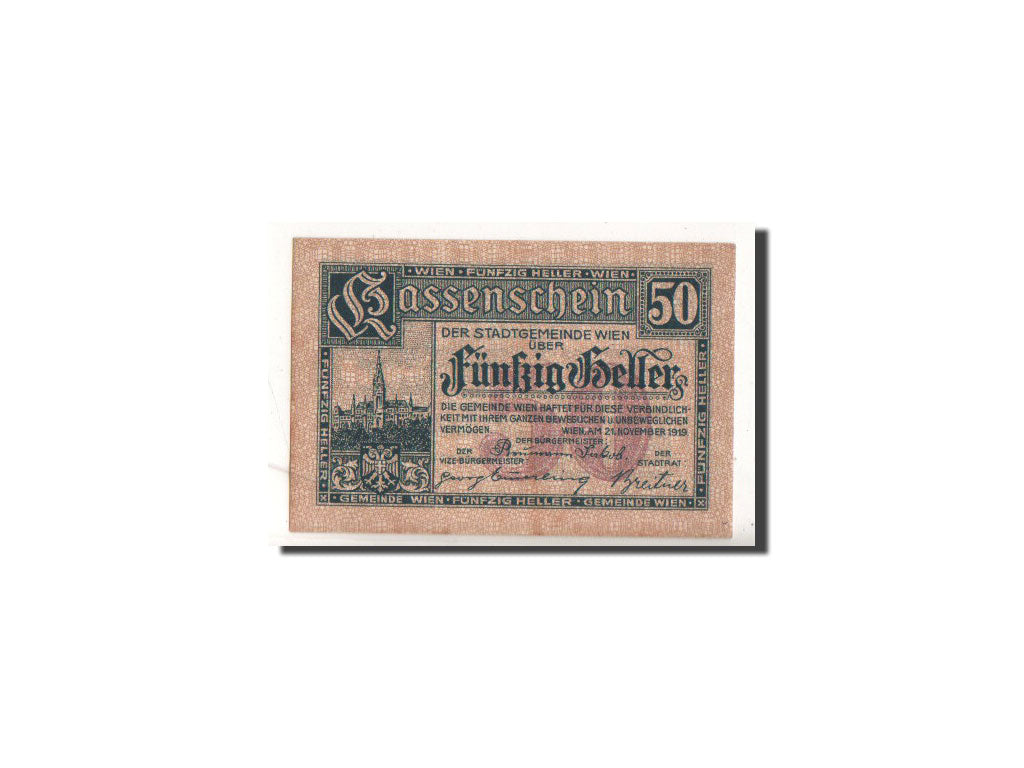 Banknote, Germany, Wien, 50 Heller, Eglise, 1919, 1919-11-21, UNC(65-70)