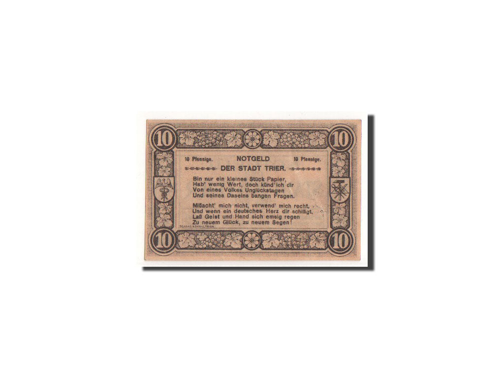 Billete, Alemania, Trier, 10 Pfennig, Ecusson, 1920, 1920-06-01, SC