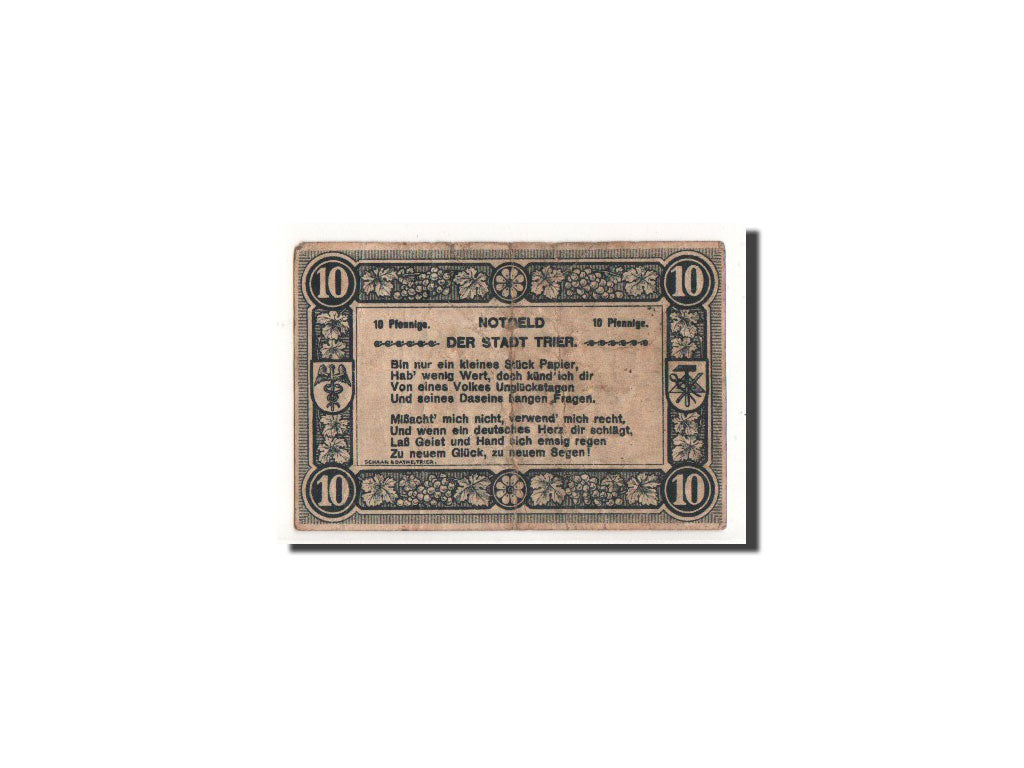 Billete, Alemania, Trier, 10 Pfennig, Ecusson, 1920, 1920-06-01, SC