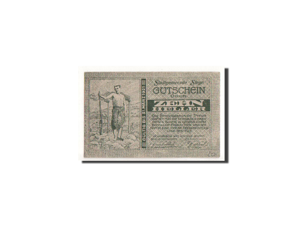 Banknote, Germany, Steyr, 10 Heller, personnage, 1921, 1921-03-31, EF(40-45)