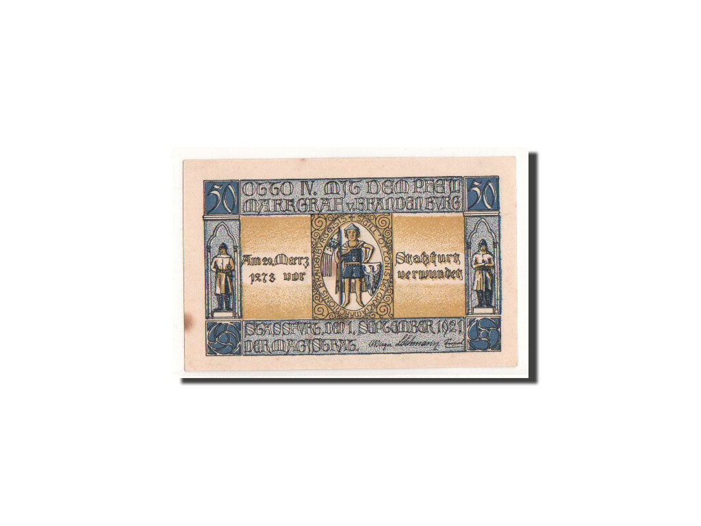 Banknote, Germany, Strassfurt, 50 Pfennig, personnage, 1921, 1921-09-01, UNC(63)