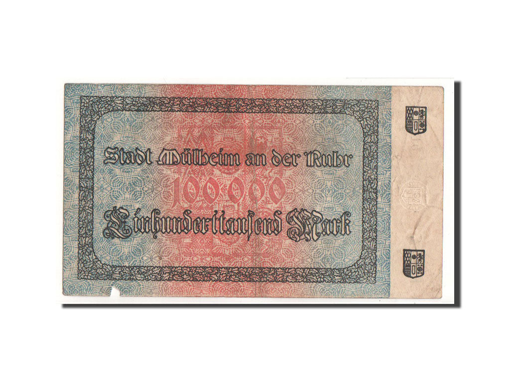 Banknote, Germany, Mülheim, 100 000 Mark, Ecusson, 1923, 1923-07-14, VF(30-35)