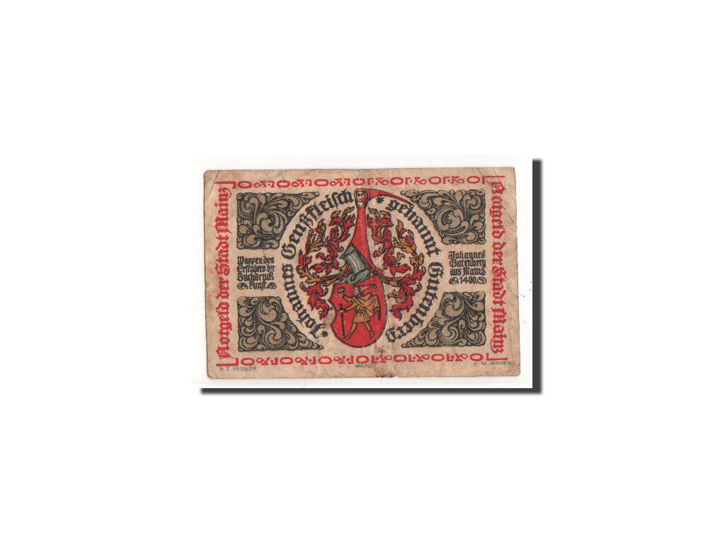 Geldschein, Deutschland, Mayence, 10 Pfennig, Ecusson, 1921, 1921-04-01, S+