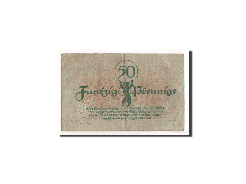 Geldschein, Deutschland, Berlin Stadt, 50 Pfennig, ours, 1920, 1920-12-31, S