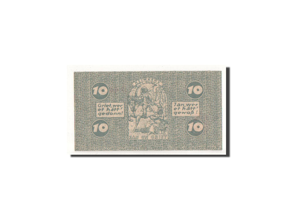 Banknot, Niemcy, Köln, 10 Pfennig, personnage, 1921, 1921-07-13, UNC(63)