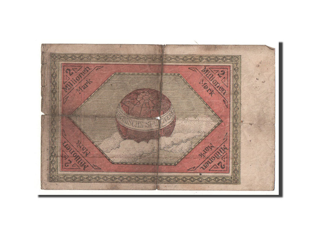 Banknote, Germany, Duisburg, 2 Millionen Mark, paysage, 1923, 1923-08-14