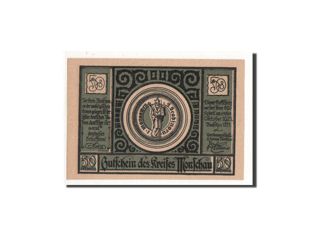Billete, Alemania, Monschau, 50 Pfennig, château, 1921, 1921-07-01, UNC