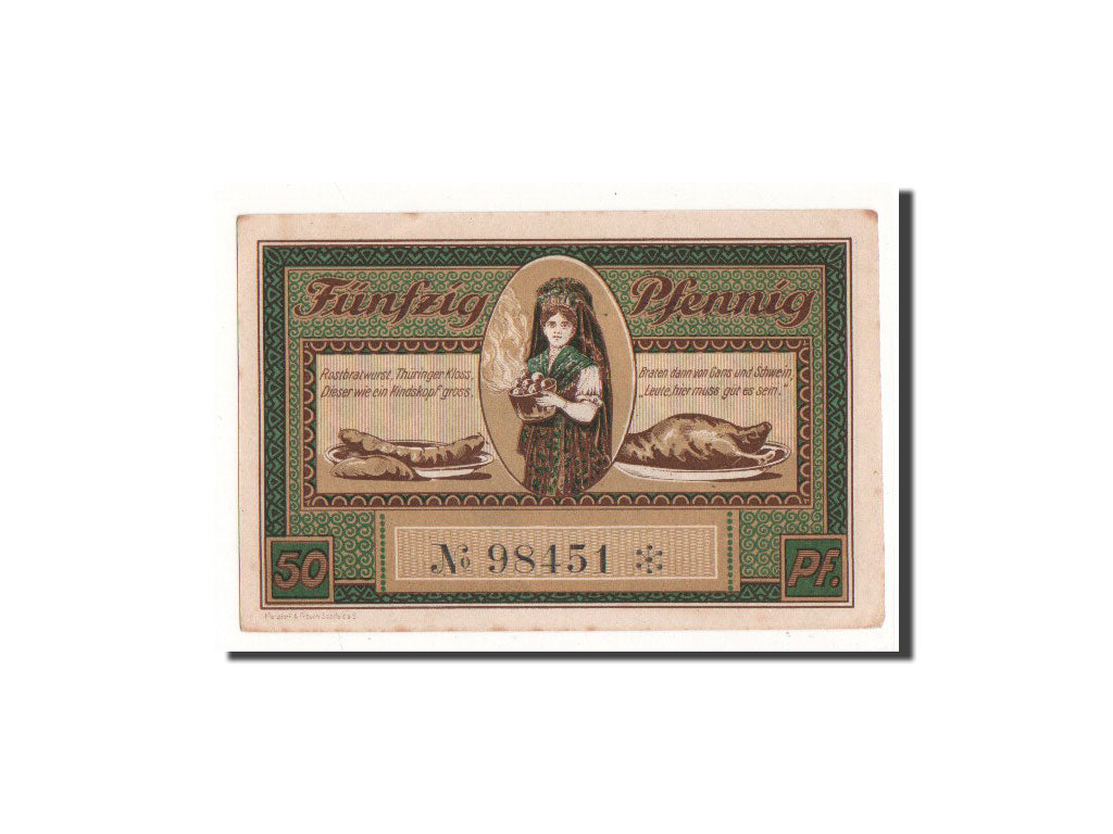 Billete, Alemania, Leutenberg, 50 Pfennig, personnage, 1921, Undated, UNC