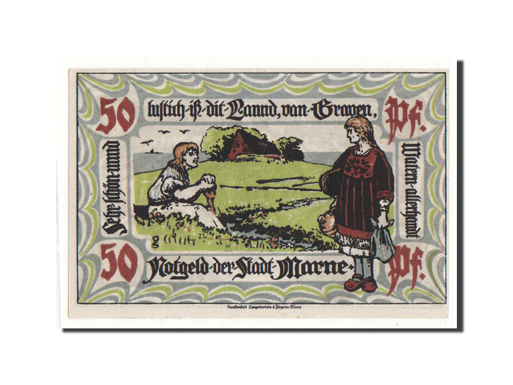 Banknote, Germany, Marne, 50 Pfennig, personnage, O.D, Undated, UNC(65-70)
