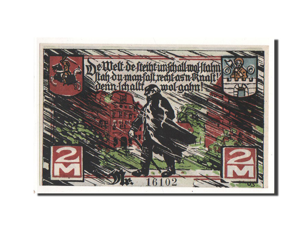 Billete, Alemania, Marne, 2 Mark, personnage, O.D, Undated, UNC, Mehl:873.1