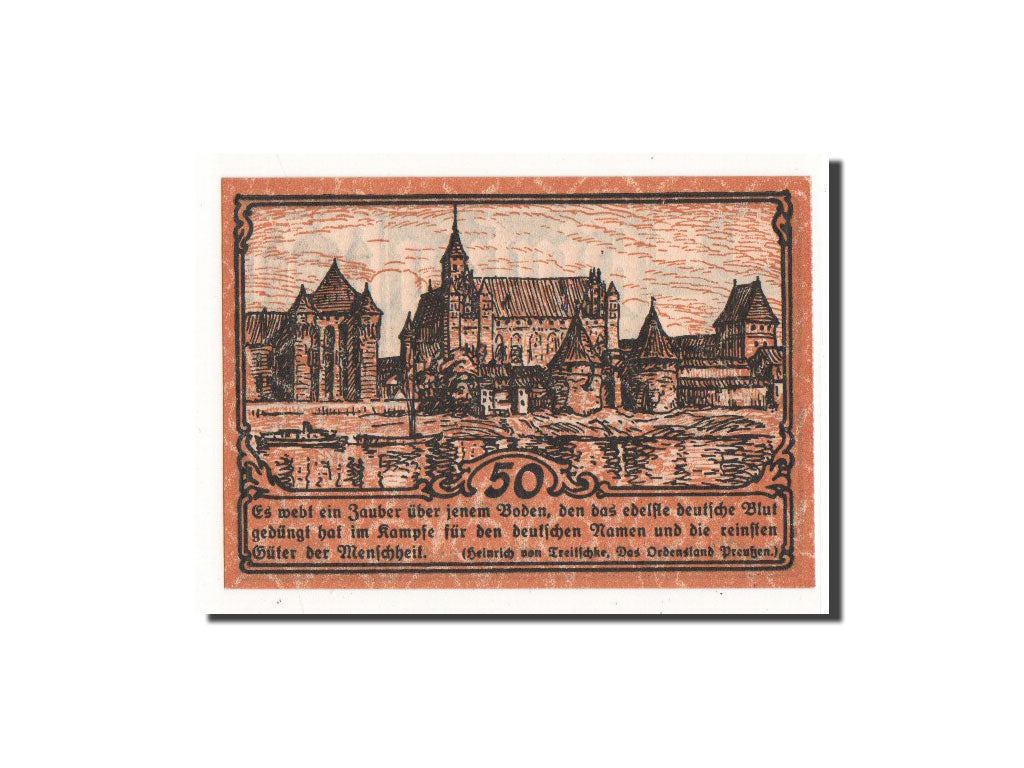 Billet, Allemagne, Marienburg, 50 Pfennig, Eglise, O.D, Undated, NEUF