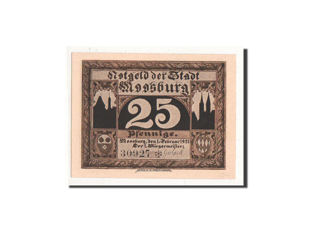 Banknote, Germany, Moosburg, 25 Pfennig, maison 3, 1921, 1921-02-01, UNC(65-70)