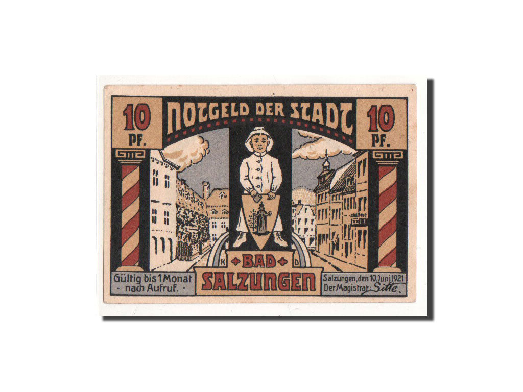 Banknote, Germany, Salzungen, 10 Pfennig, Maison, 1921, 1921-06-10, UNC(65-70)