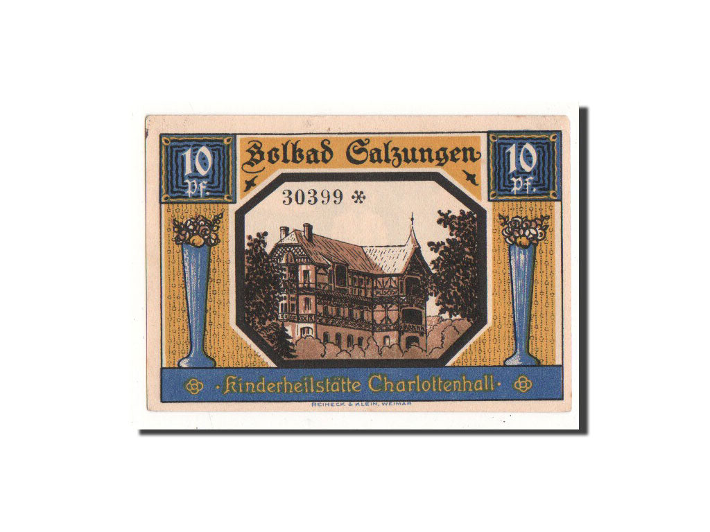 Banknote, Germany, Salzungen, 10 Pfennig, Maison, 1921, 1921-06-10, UNC(65-70)