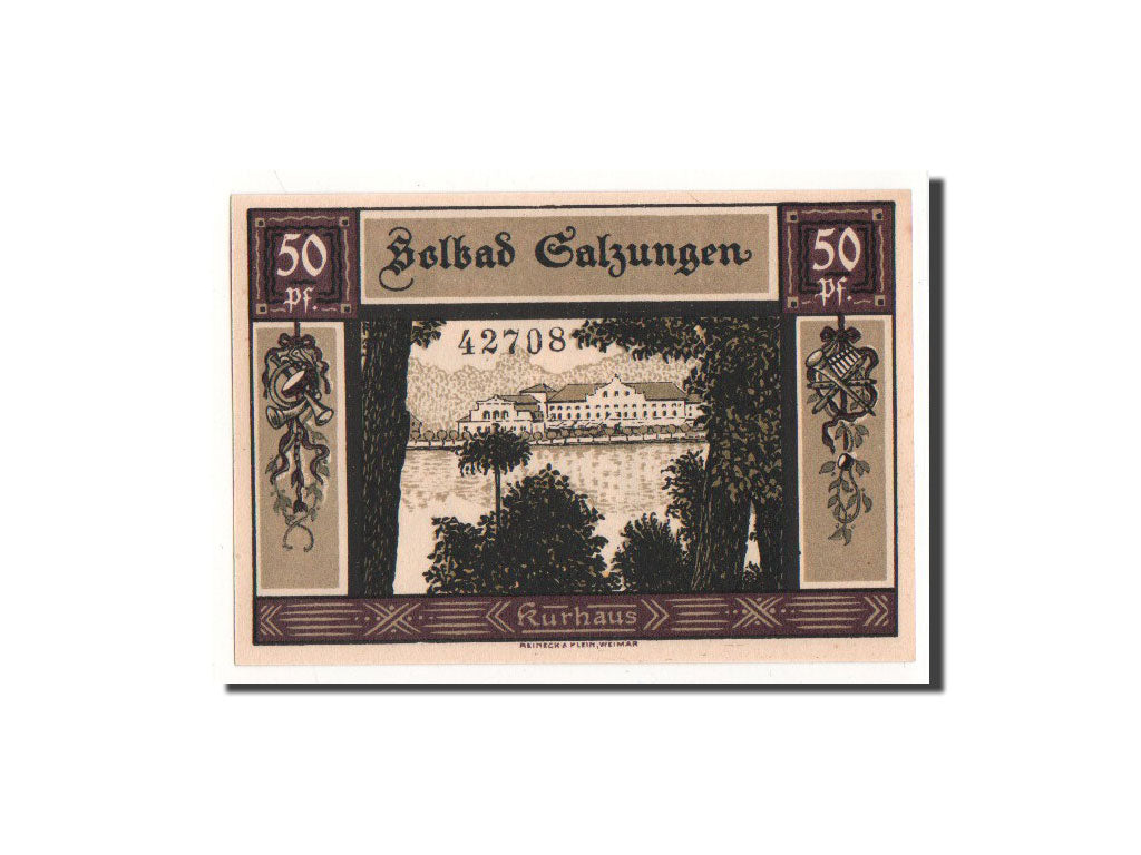 Banknote, Germany, Salzungen, 50 Pfennig, château, 1921, 1921-06-10