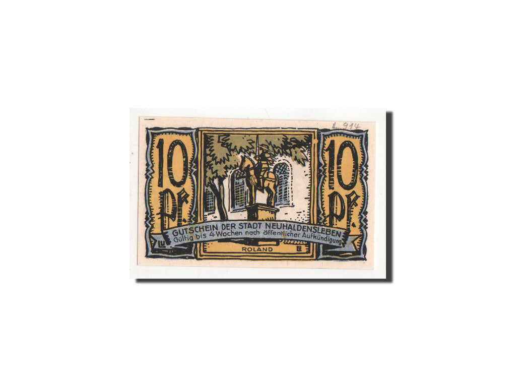 Geldschein, Deutschland, Neuhaldensleben, 10 Pfennig, tour, O.D, Undated, UNZ