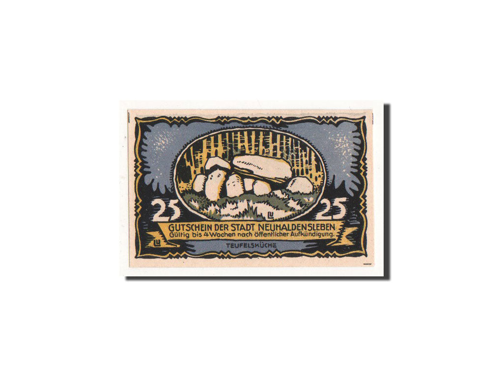 Banknote, Germany, Neuhaldensleben, 25 Pfennig, paysage, O.D, Undated