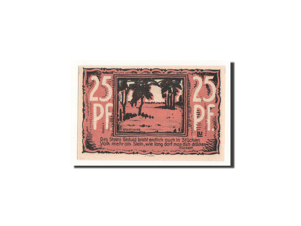 Banknote, Germany, Neuhaldensleben, 25 Pfennig, paysage, O.D, Undated