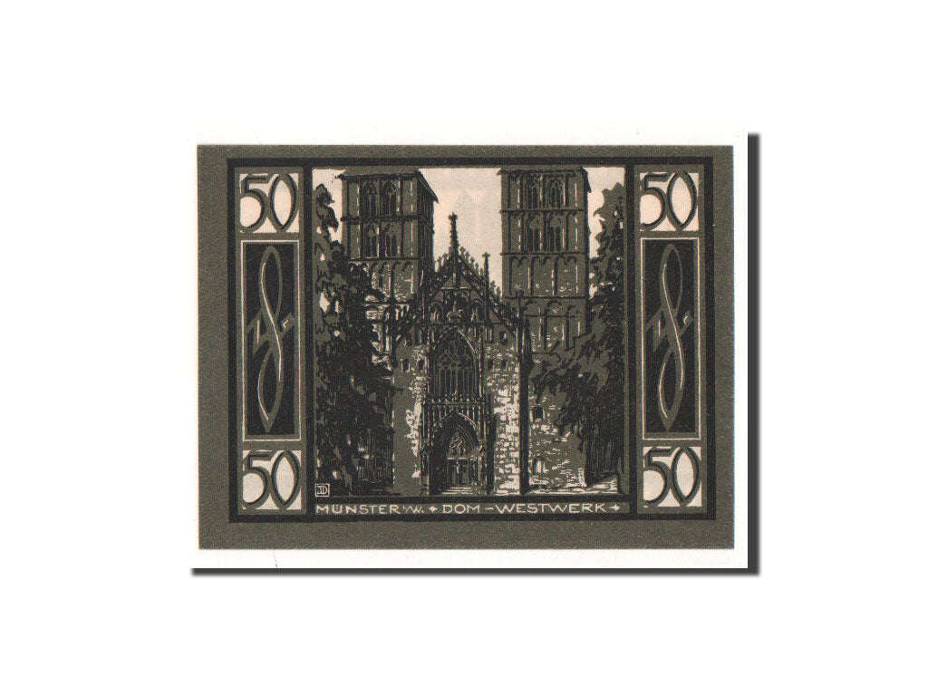 Geldschein, Deutschland, Munster, 50 Pfennig, Eglise 1, 1921, 1921-08-01, UNZ