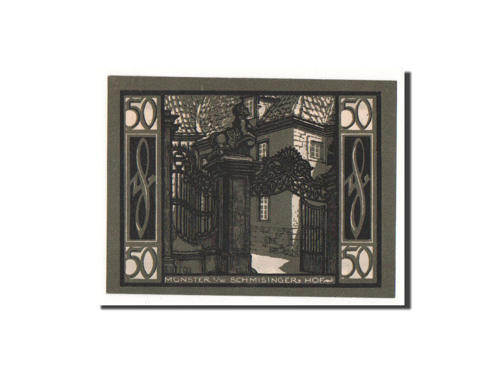 Geldschein, Deutschland, Munster, 50 Pfennig, entrée, 1921, 1921-08-01, UNZ