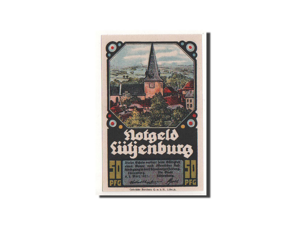 Geldschein, Deutschland, Lutjenburg, 50 Pfennig, village, 1921, 1921-03-02, UNZ