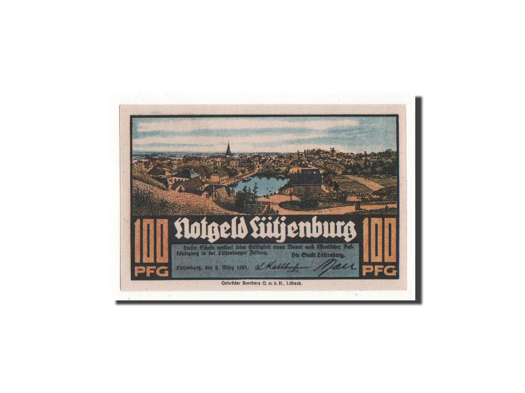 Geldschein, Deutschland, Lutjenburg, 100 Pfennig, village, 1921, 1921-03-02