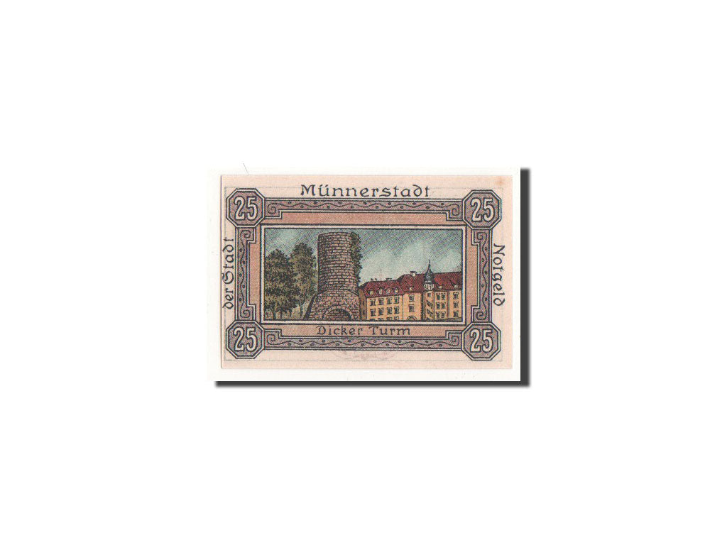 Billete, Alemania, Münnerstadt, 25 Pfennig, tour, 1920, 1920-12-24, UNC