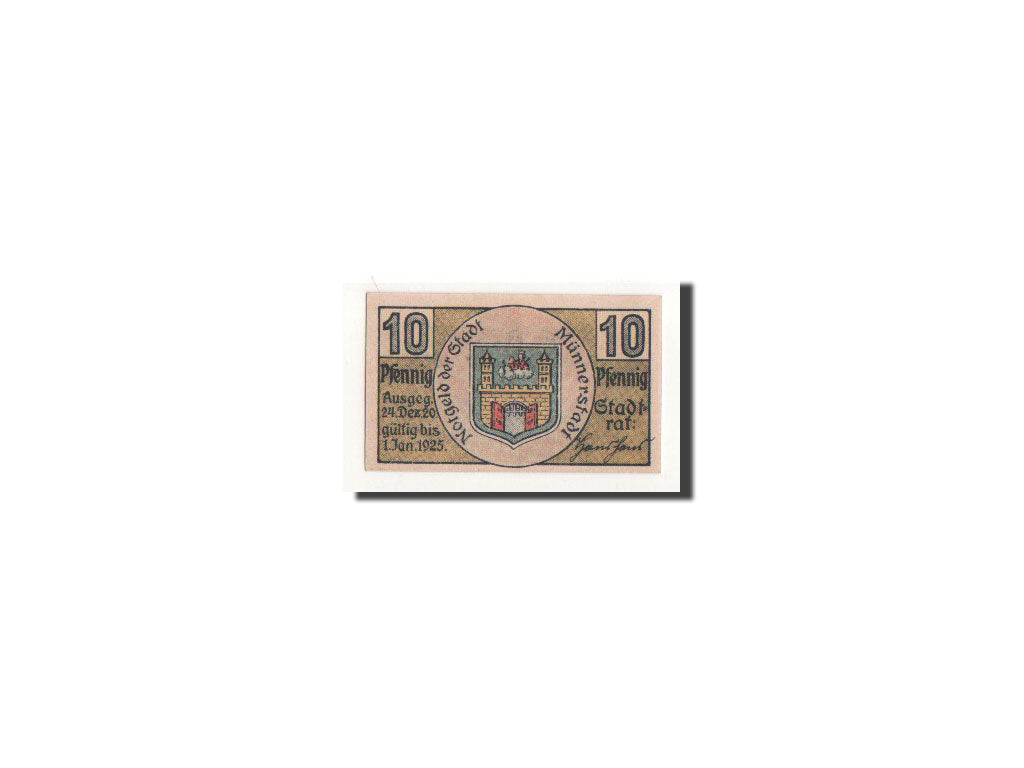 Geldschein, Deutschland, Münnerstadt, 10 Pfennig, tour, 1920, 1920-12-24, UNZ