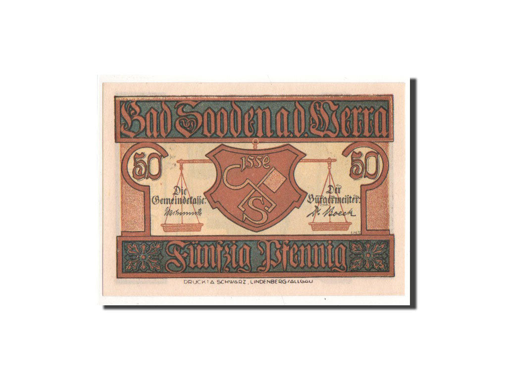 Geldschein, Deutschland, Sooden a.d Werra, 50 Pfennig, porche, O.D, Undated