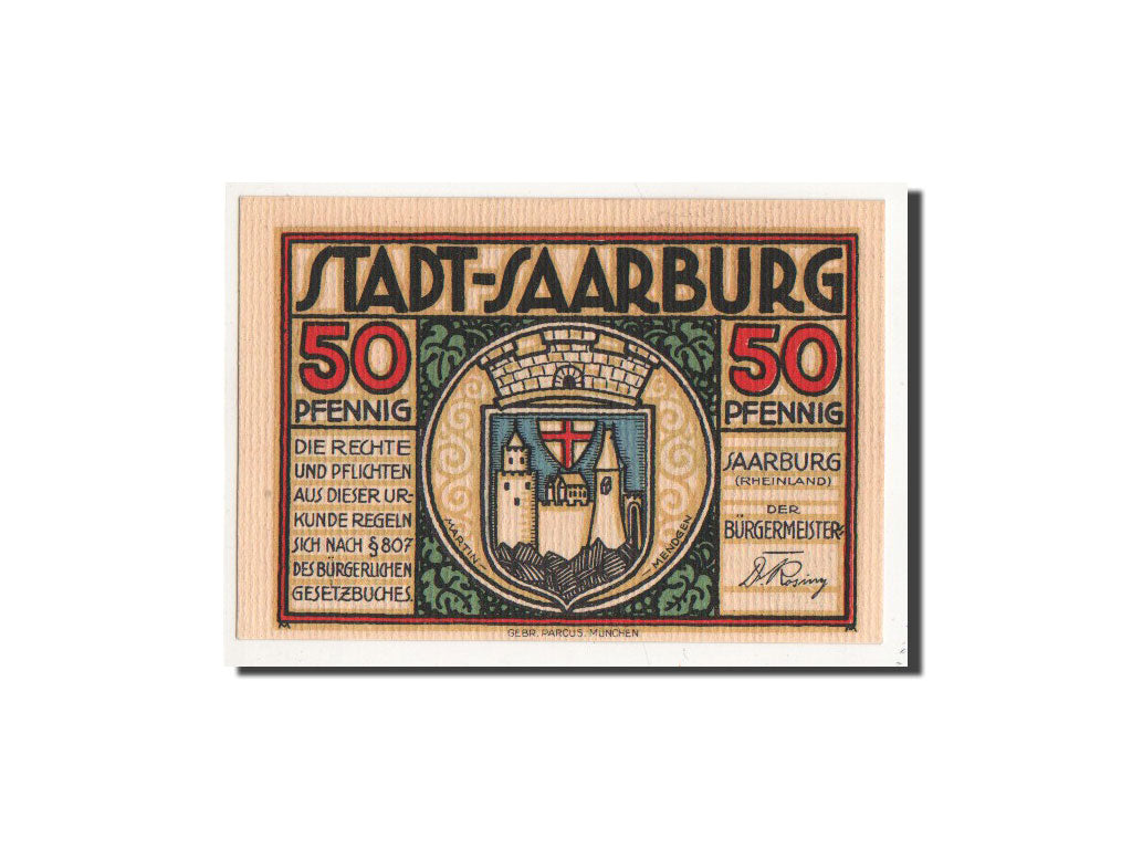 Billete, Alemania, Saarburg, 50 Pfennig, Objets, O.D, Undated, UNC, Mehl:1156.1