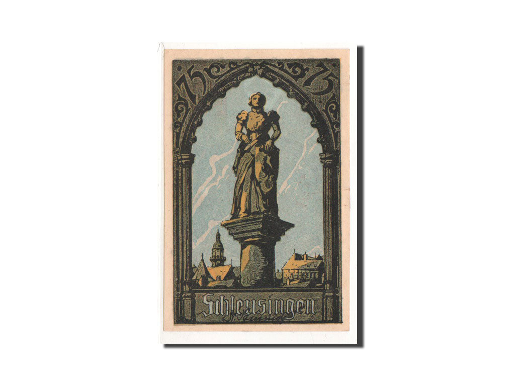 Billete, Alemania, Schleusingen Stadt, 75 Pfennig, statue, O.D, Undated, UNC
