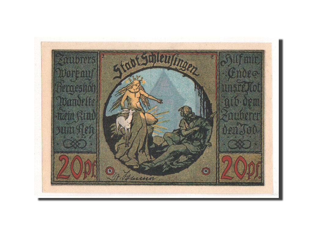 Billete, Alemania, Schleusingen Stadt, 20 Pfennig, Maison, O.D, Undated, UNC