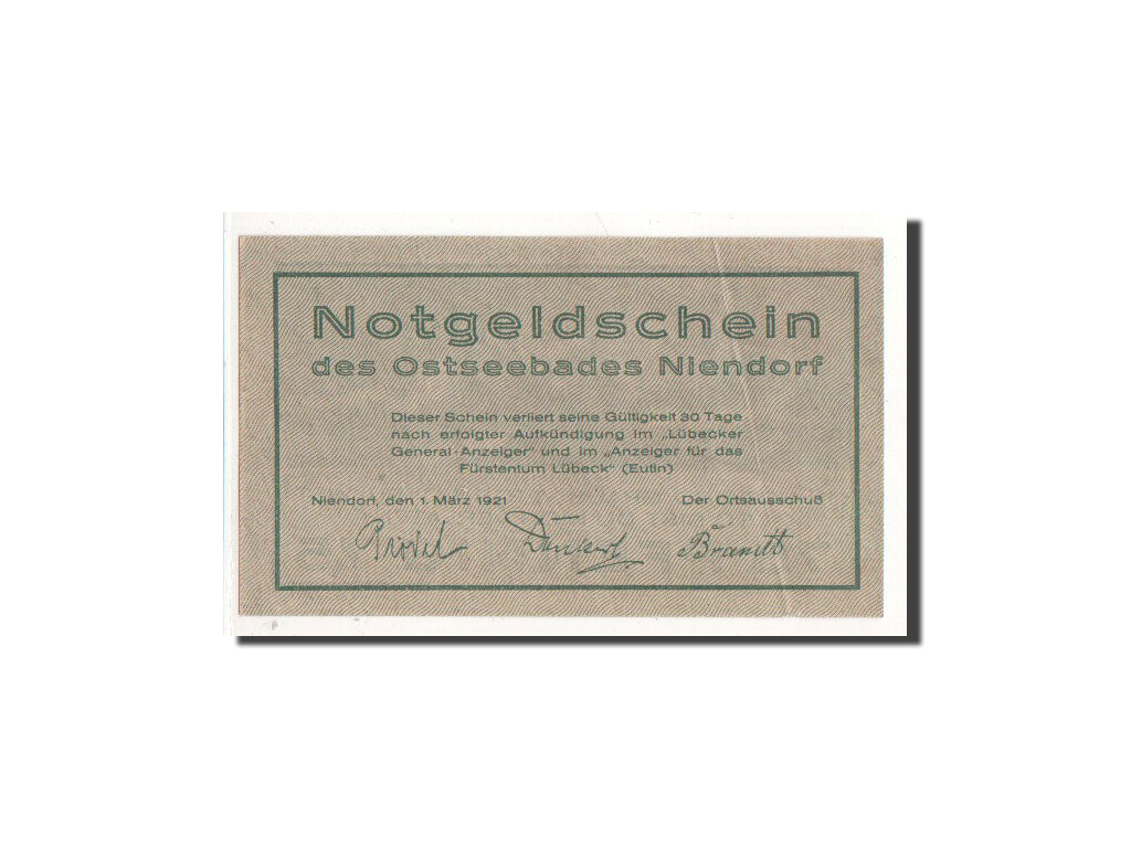 Nota, Alemanha, Niendorf, 75 Pfennig, tempête, 1921, 1921-03-01, UNC(65-70)