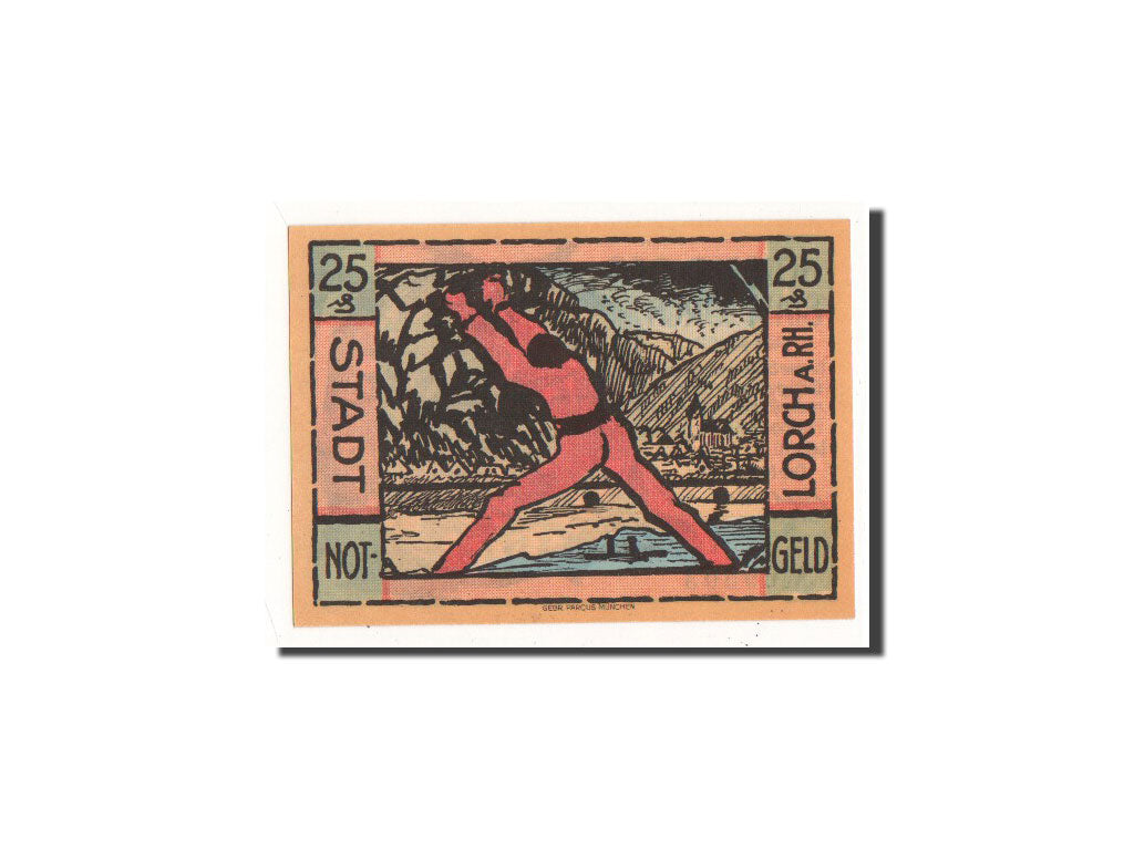 Banknote, Germany, Lorch, 25 Pfennig, personnage, 1921, 1921-06-15, UNC(65-70)