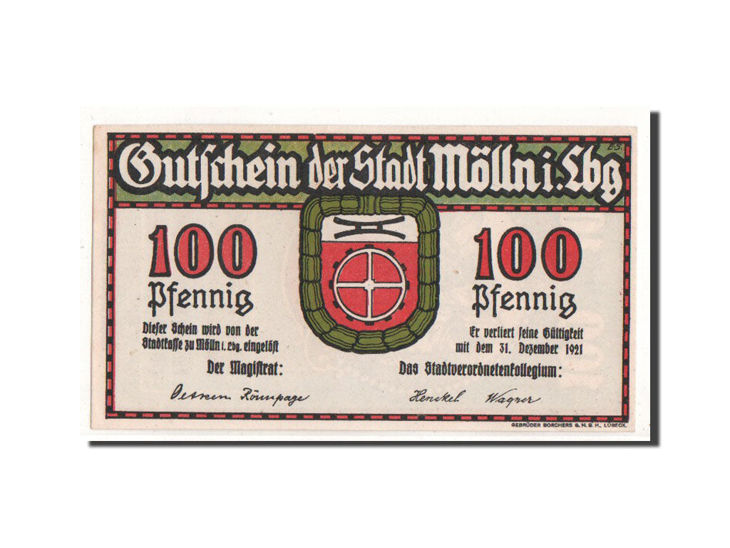 Banknote, Germany, Mölln, 100 Pfennig, personnage, O.D, Undated, UNC(65-70)